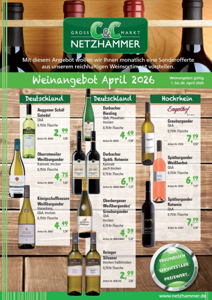 Angebot Wein April