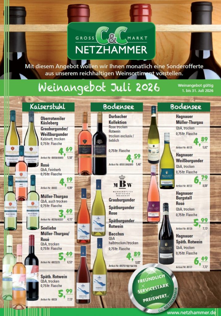 Angebot Wein Juli