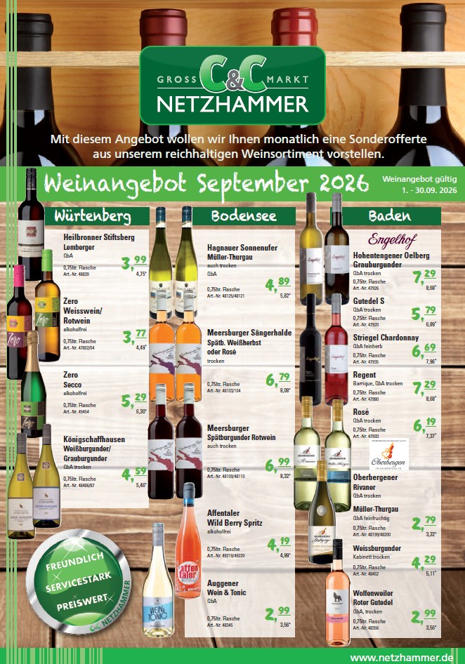 Angebot Wein September