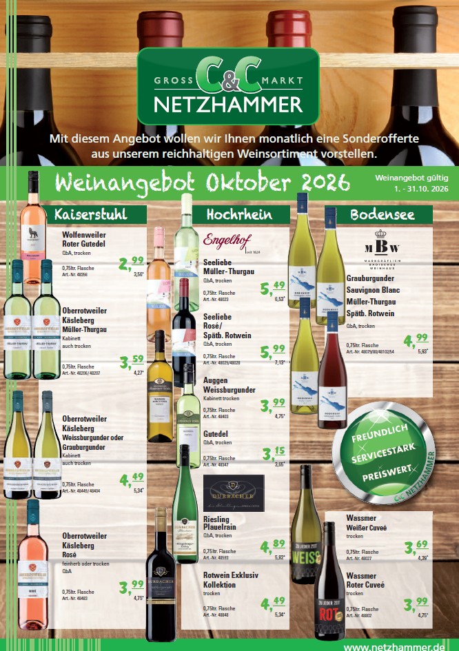 Angebot Wein Oktober